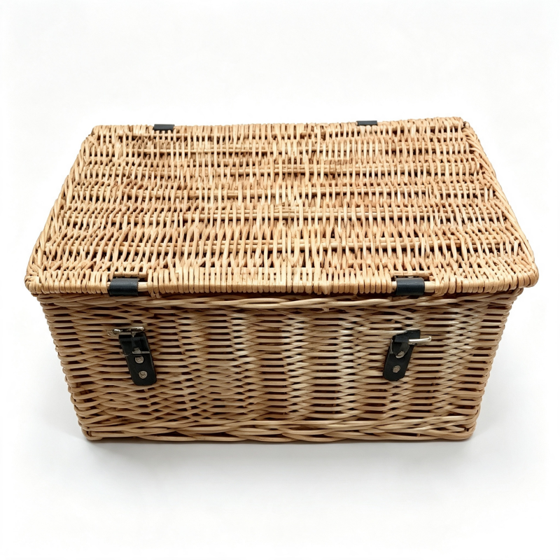 Grey Wicker Bicycle Basket - 44_37x33_26x25cm