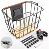 Foldable Bike Front Basket with Wooden Base and Quick Release BJB-002 Eastek