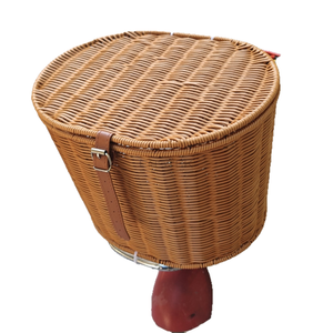 Oval Brown Rattan Look Metal Frame E-bike Basket-BJD-534-Eastek