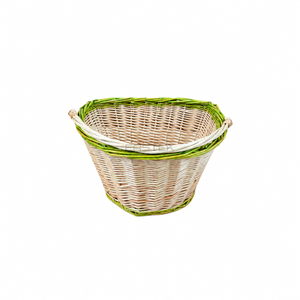 Green Accent Wicker Bicycle Basket with Handwoven Style-BJE-217-Eastek