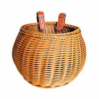 Handmade Wicker Kids Bicycle Basket with Leather Straps BJG-003 Eastek