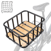 Wooden Base Rear Bicycle Basket with Cargo Net and Cover BJB-501 Eastek