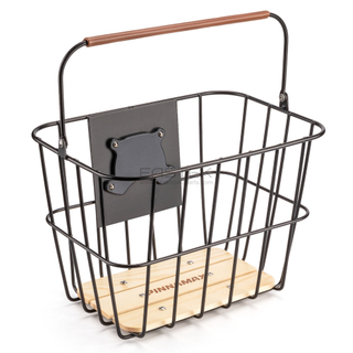 Foldable Bike Front Basket with Wooden Base and Quick Release BJB-002 Eastek
