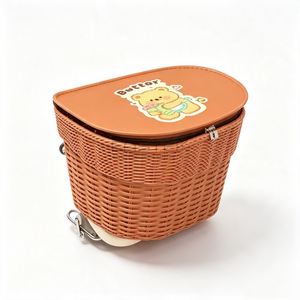 Oval Lidded Plastic Molding Bicycle Storage Basket-BJD-532-Eastek