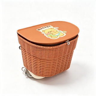 Oval Lidded Plastic Molding Bicycle Storage Basket-BJD-532-Eastek