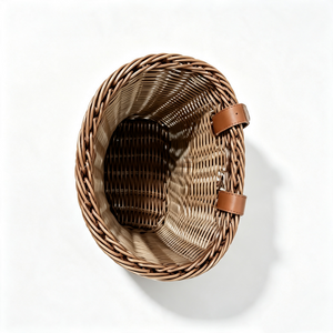 Round Brown Plastic Woven Bicycle Basket-BJD-524-Eastek