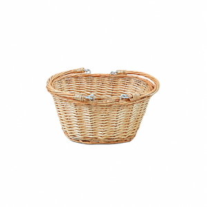 Handwoven Willow Bicycle Basket with Metal Hook Mounts-BJE-218-Eastek