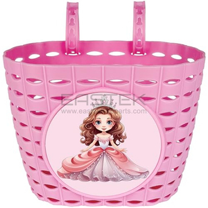 Pink Plastic Kids Bicycle Basket with Handlebar Mount BJG-002 Eastek
